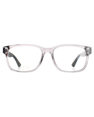 Gucci Rectangle Mens Transparent Grey GG0011O