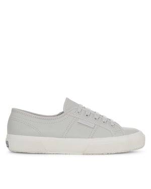 Superga Unisex 2750 Efglu Leather Trainers voor volwassenen (Grijs Zilver Mat/Avorio)