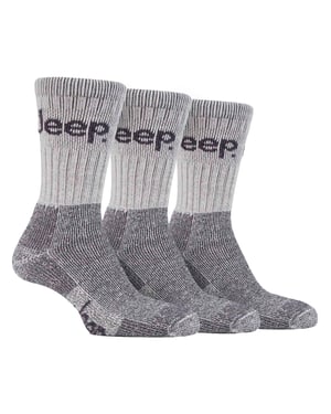 Mens 3 Pair Jeep Terrain Cushion Sole Walking Hiking Work Socks
