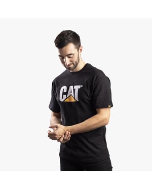 CAT TRADEMARK LOGO Mens Cotton T-Shirt Black