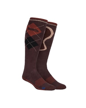Storm Bloc - Mens Extra Long Knee High Cotton Rich Patterned Wellington Boot Socks - SBGMS007BRN