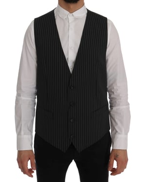 Dolce & Gabbana Grijs wollen stretch vest voor heren