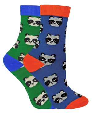 Mr Heron - 2 Pairs Boys Bamboo Animal Patterned Socks - Panda