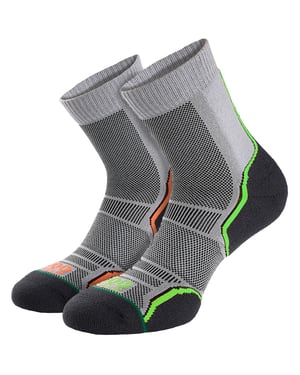 1000 Mile - 2 Pack Mens Trail Single Layer Moisture Wicking Merino Wool Socks - Grey