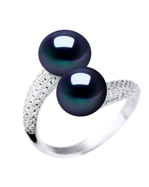 Ring YOU AND ME 2 zoetwaterparels 9-10 mm Black Jewelry 925