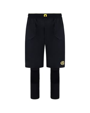 Skins Series-5 Travel & Recovery Black Men 2in1 Tights With Shorts SF00500399001