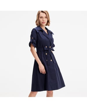 Klänning med trenchcoat i bomull