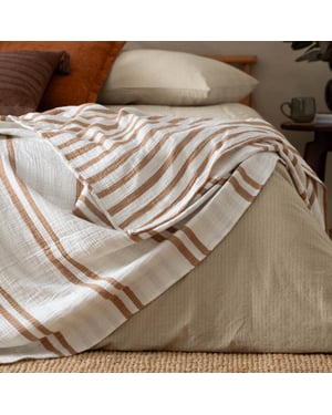 Yard Woven Stripe Cotton Bedspread