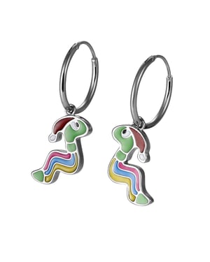 Orphelia 'Snake' Child's 925 Sterling Silver Drop Earrings - Silver ZO-7454