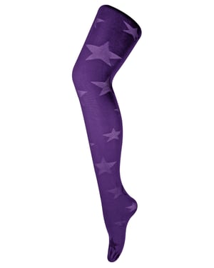 Sock Snob Dames80 denier ondoorzichtig patroon panty's - Star Imperial Purple
