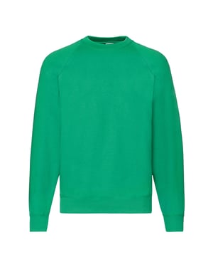 Fruit Of The Loom Heren Raglan Mouwen Belcoro® Sweatshirt (Kelly Groen)
