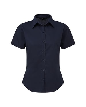 Premier Popeline blouse met korte mouwen / Gewoon werkoverhemd (Marine)