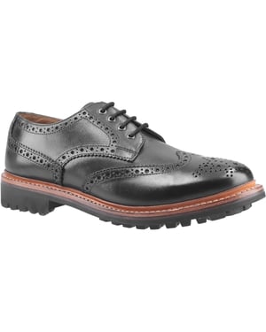 Cotswold Heren Quenington Commando Lace Up Dress Leather Shoe (Zwart)