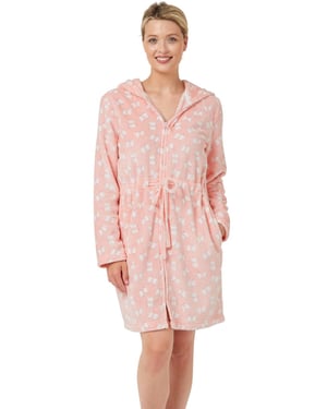 Snowflake Fleece Hooded Robe