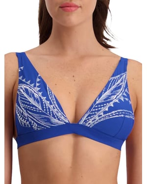 Vintage Bloom Triangle Top Blue