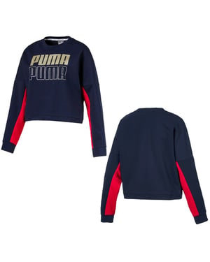 Puma Sport Womens Cropped Navy Sweatshirt