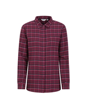 Mountain Warehouse Dames/Dames Balsem Geborsteld Flanellen Longline Shirt (Bourgondië)