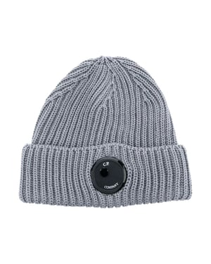C.P. Company Merino Single Lens Beanie in Light Grey