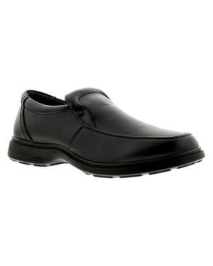 New Mens/Gents Black Slip On Wider Fitting Casual Shoes