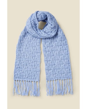 Bella Pale Blue Chunky Knitted Scarf