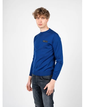 Plein Sport Pullover Merino Herr Blå