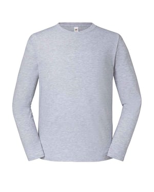 Fruit of the Loom Unisex Adult Iconic 195 Premium Long-Sleeved T-Shirt (Heather Grey)