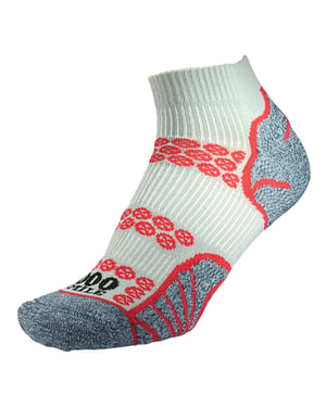 1000 Mile - Mens Lite Anklet Double Layer Running Socks - Silver / Red