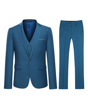 Royal Blue 3-delad kostym med smal passform