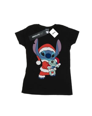 Disney Dames/Dames Lilo And Stitch Kerst Katoenen T-Shirt (Zwart)