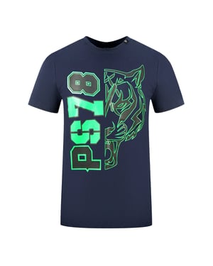 Plein Sport PS78 Design Logo Marinblå T-shirt