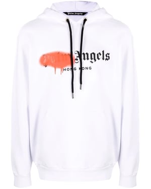 Palm Angels Red Spray Hong Kong-hoodie wit