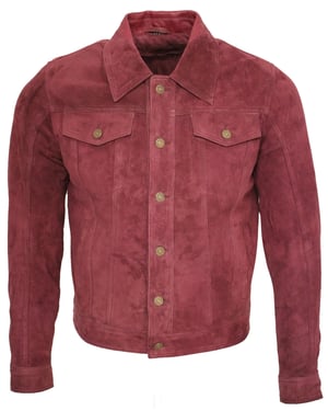 Trucker Goat Suede Leather Shirt Jacket