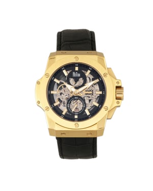 Reign Commodus Automatic Skeleton Leather-Band Watch