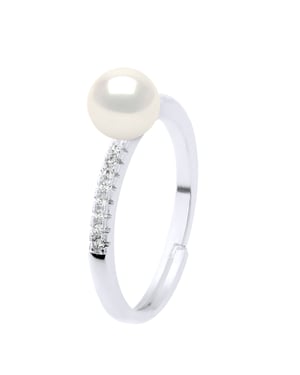 Ring Sieraden - Echte Gecultiveerde Zoetwaterparel Rond 7-8 mm