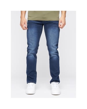 Crosshatch Mens Farrowed Stretch Jeans (Dark Wash)