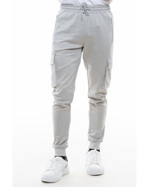 D-Rock Men's Cuffed Jogger Cargo Pockets Ribbed Cuffs Bottoms