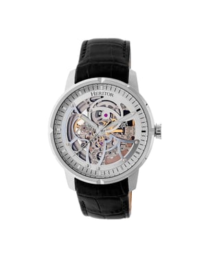 Heritor automatisch Ryder-skelethorloge met leren band