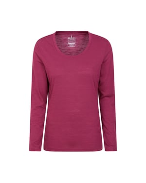 Mountain Warehouse Womens/Ladies Agra Slub Long-Sleeved Top (Berry)
