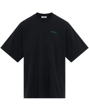 Gebroken wit Moon Tab oversized fit zwart T-shirt