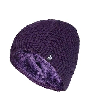 Heat Holders - Gebreide warme thermo muts voor dames - Paars