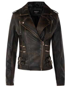 Dames leren Brando bikerjack-Loddon