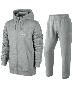 Nike Heren Club Fleece volledig trainingspak set grijs