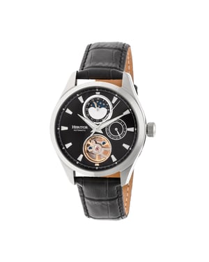 Heritor automatisch Sebastian semi-skelet lederen band horloge