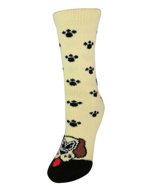 Ladies / Womens Fluffy Non Slip Slipper Socks with Animal Designs