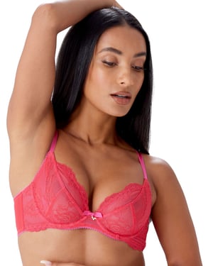 Superboost Lace Non Padded Plunge Bra - Rose Red