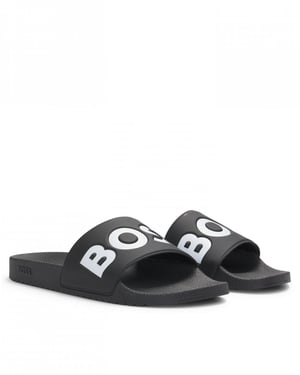 BOSS Orange Aryeh Heren Italiaanse Slippers Met Groot Logo Detail