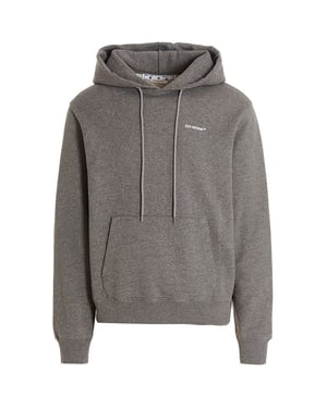 Off-White Wave Outline Diag Design Grey Slim Hoodie
