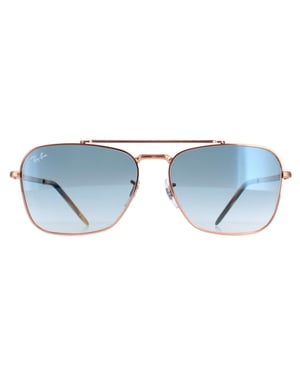 Ray-Ban Vierkant Unisex Roségoud Blauw Gradiënt RB3636 New Caravan
