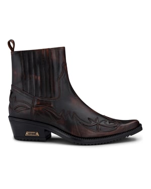 Zwart/bruine Winklepicker cowboy-enkellaarzen voor heren