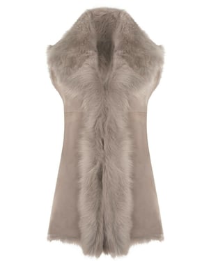 Lange damesbodywarmer van Toscana-schapenvacht-Sorocaba